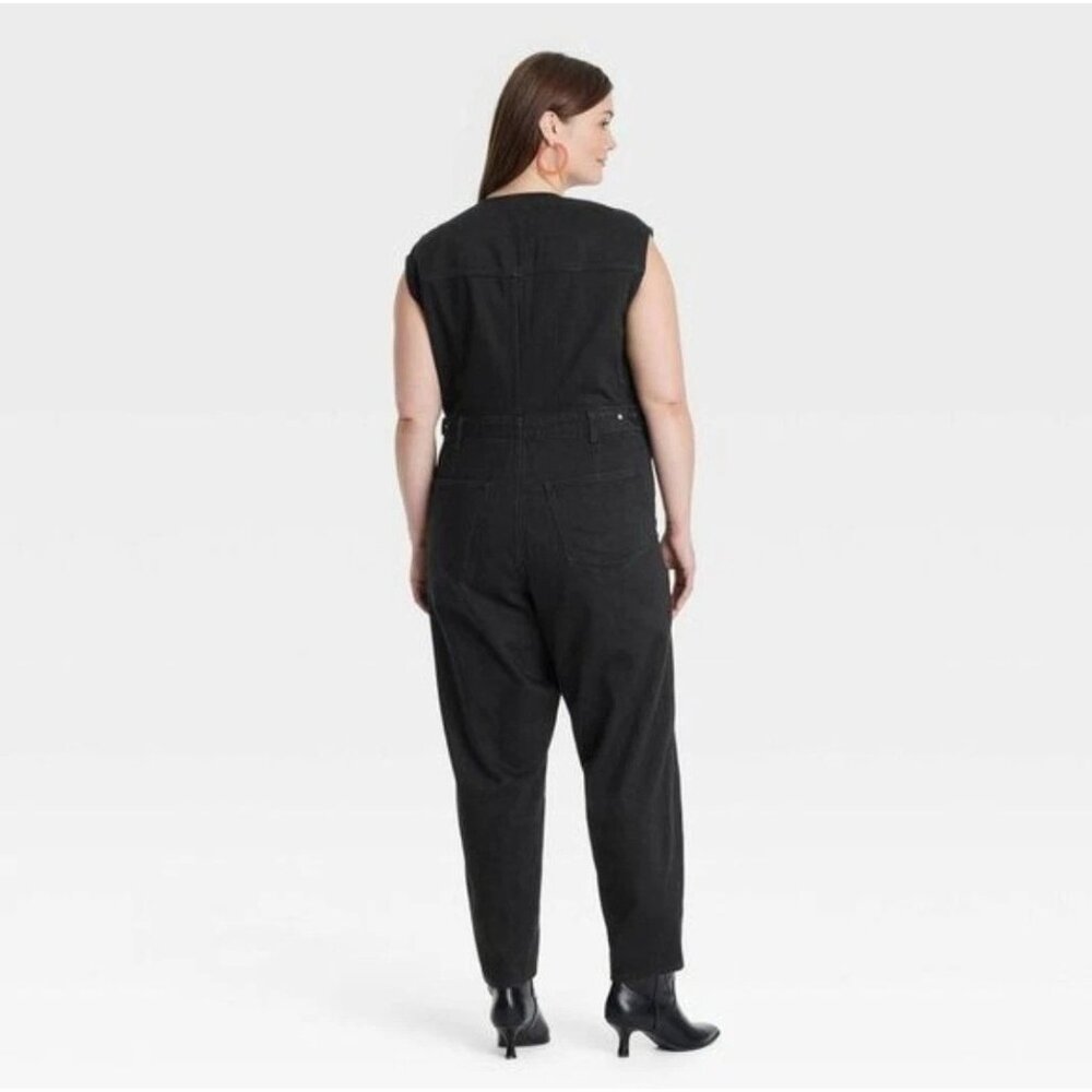 Universal Thread Women's 12 Sleeveless Denim Jumpsuit  Black N0800 - Picture 3 of 11